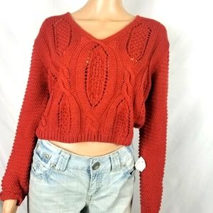 Tobi Cropped Knit Sweater M,